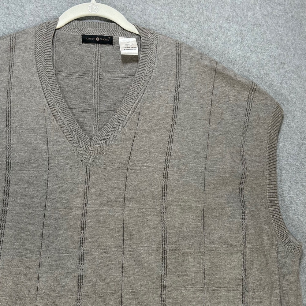 Cotton Traders Sweater Vest Crosby-24 Mens 3XLT Brown Preppy Casual
